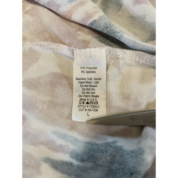 Generation Woman's Large Soft Loose Stretch Tunic Top Sunburst Tie Dye V-Neck T8 - Picture 5 of 6